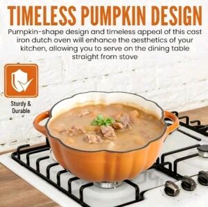 Orange Cast Iron Dutch Oven